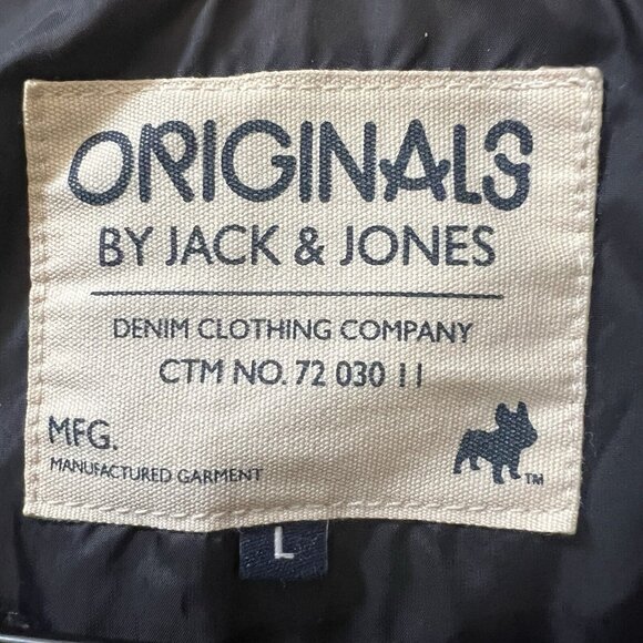 JACK & JONES Originals Mens Hooded Padded Jacket Size Large Black - Picture 4 of 15